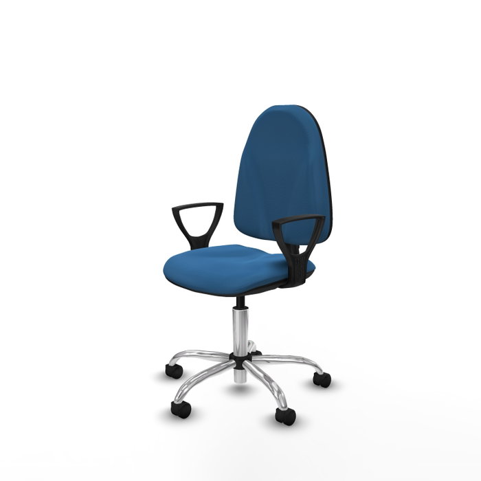 PIQUERAS Y CRESPO Chaise de bureau Algarra, similicuir bleu clair, piètement chromé PIQUERAS Y CRESPO Chaise de bureau Algarra, similicuir bleu clair, piètement chromé