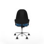 PIQUERAS Y CRESPO Chaise de bureau Algarra, similicuir bleu clair, piètement chromé