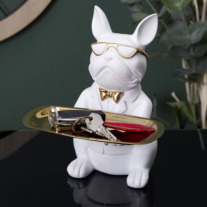 Home Deco Factory Vaciabolsillos Bulldog Blanco