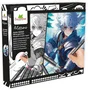 Sycomore - Coffret créatif Layout et marqueurs - Atelier manga Héro guerrier pour enfants dès 10 ans - 10 tableaux et 10 feutres