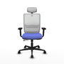 Piqueras Y Crespo Chaise de bureau Haches, Bleu clair et Blanc, mécanisme Sincro/Traslack