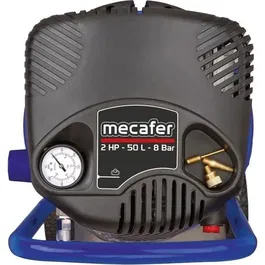 MECAFER Compresseur vertical sans huile 50 litres 425790, bleu coaxial, débit 227 L/min, usage domestique et professionnel