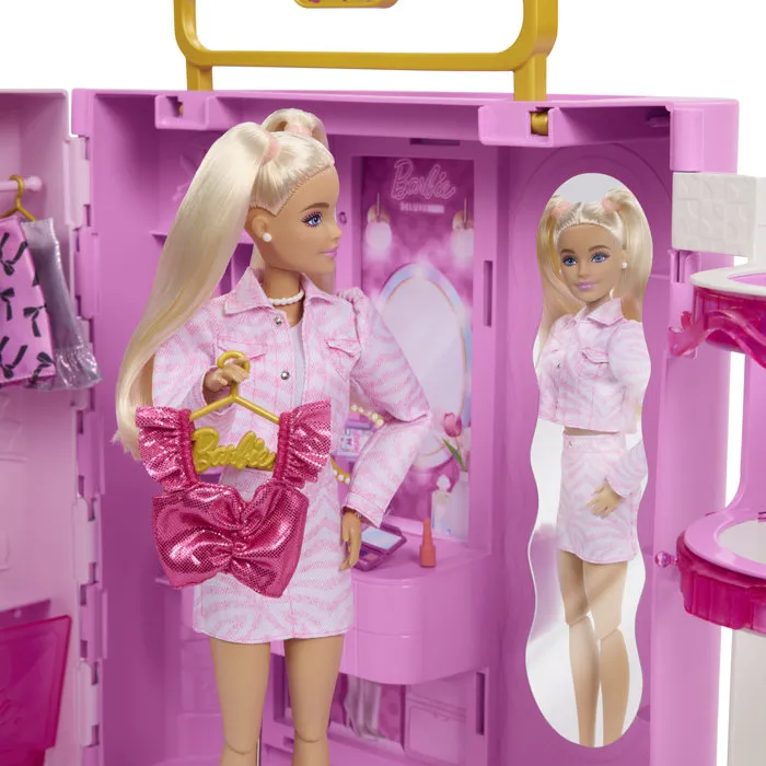 Mattel Coffret accessoires Barbie Dressing Deluxe Style avec coiffeuse et anneau lumineux