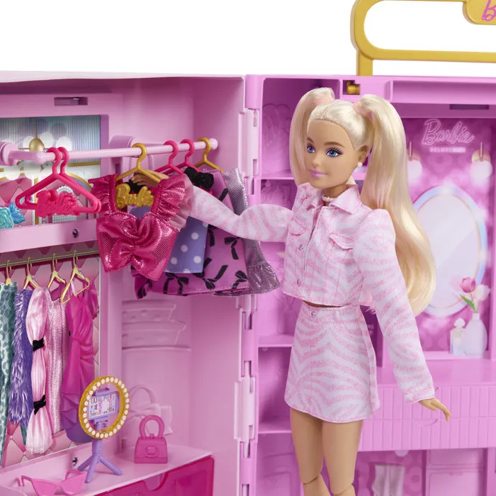 Mattel Coffret accessoires Barbie Dressing Deluxe Style avec coiffeuse et anneau lumineux