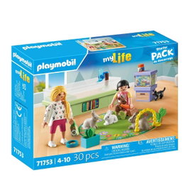 Playmobil My Life Famille de lapins avec enclos, 30 pièces