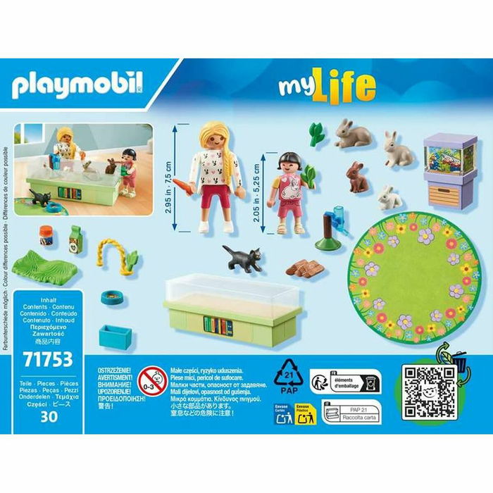 Playmobil 71753 Magasin pour animaux avec enclos pour lapins, 30 pièces, à partir de 4 ans