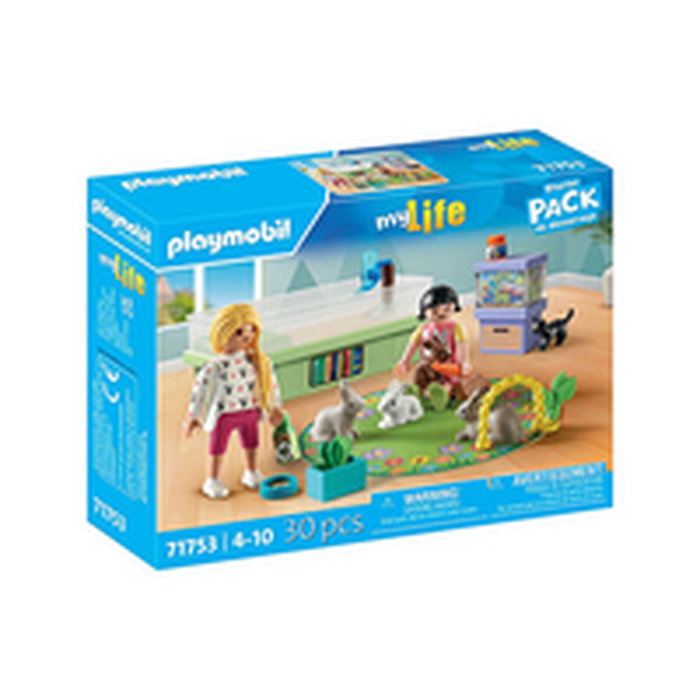 Playmobil My Life Famille de lapins avec enclos, 30 pièces
