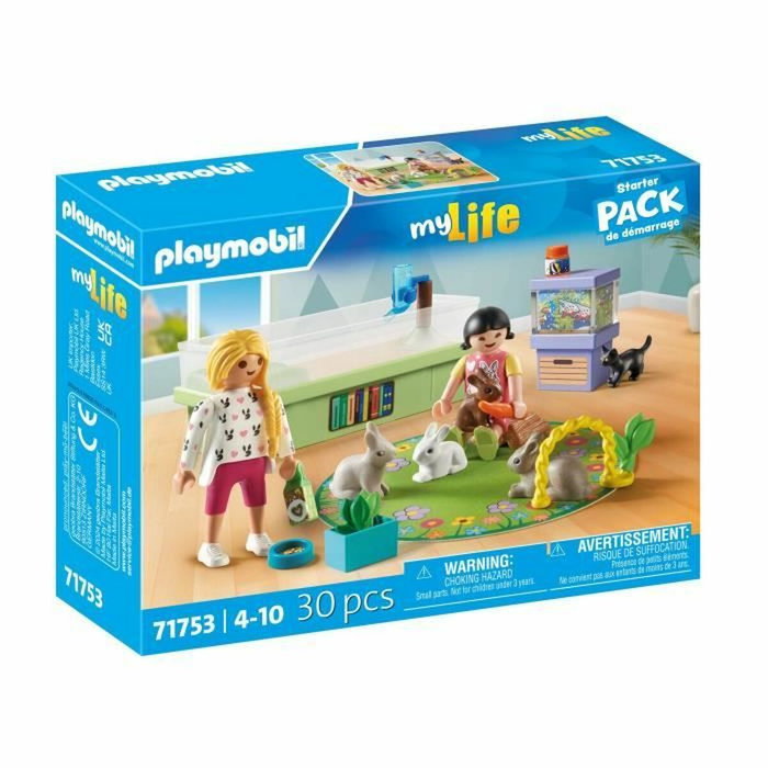 Playmobil My Life Famille de lapins avec enclos, 30 pièces