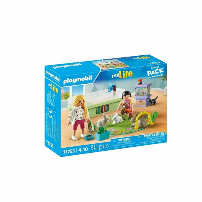 Playmobil My Life Famille de lapins avec enclos, 30 pièces