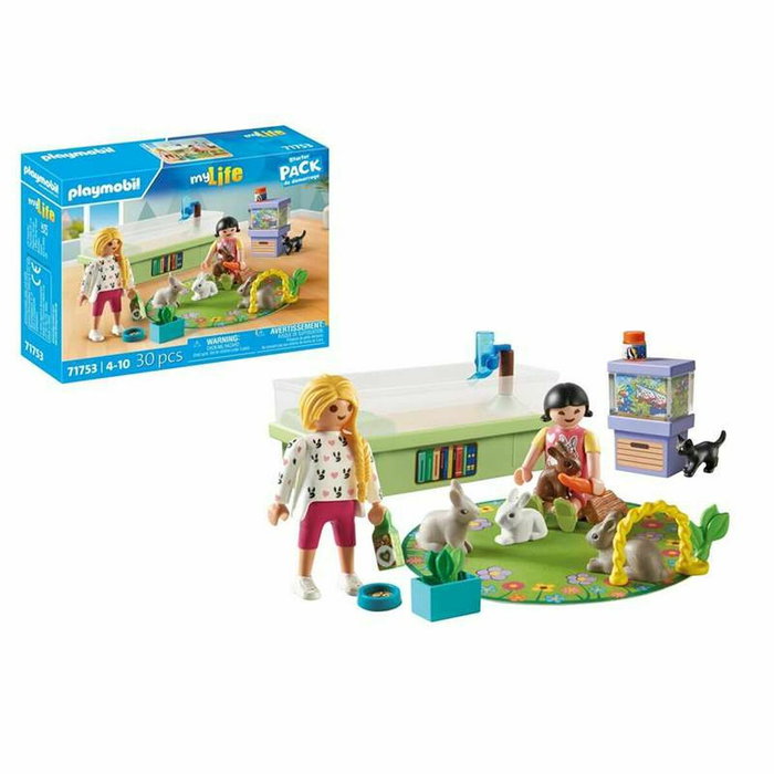 Playmobil My Life Famille de lapins avec enclos, 30 pièces