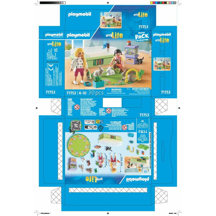 Playmobil My Life Famille de lapins avec enclos, 30 pièces