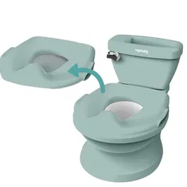 Ingenuity Pot d'apprentissage My Size Potty Pro, chasse d'eau musicale, rangement lingettes, réducteur inclus, vert - Pour enfants dès 18 mois