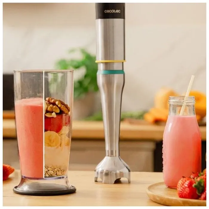 Cecotec Katana 15 Cream B - Mixeur plongeant - 1500 W - 4 lames en titane - Verre 800 ml - Noir