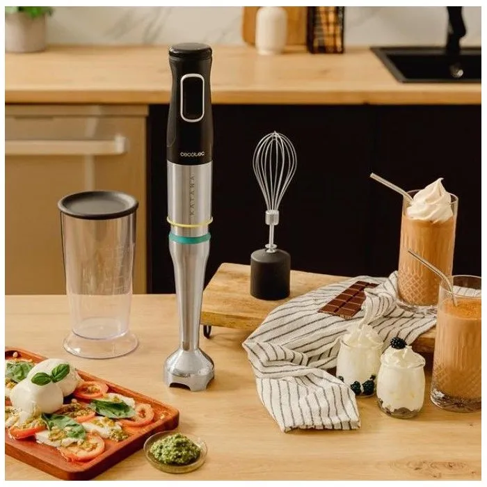 Cecotec Katana 15 Cream B - Mixeur plongeant - 1500 W - 4 lames en titane - Verre 800 ml - Noir