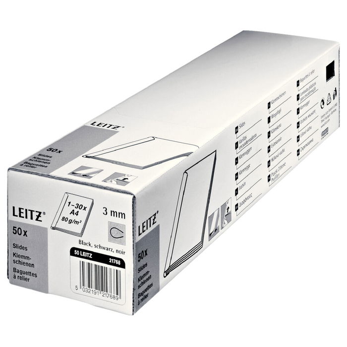 Tige de reliure Leitz Noir 3 mm (50 Unités)