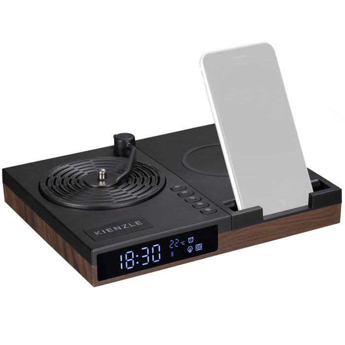 Kienzle Réveil Numérique avec Haut-parleur Bluetooth et Chargeur Sans Fil Noir Kienzle Réveil Numérique avec Haut-parleur Bluetooth et Chargeur Sans Fil Noir