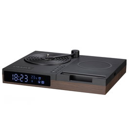 Kienzle Réveil Numérique avec Haut-parleur Bluetooth et Chargeur Sans Fil Noir