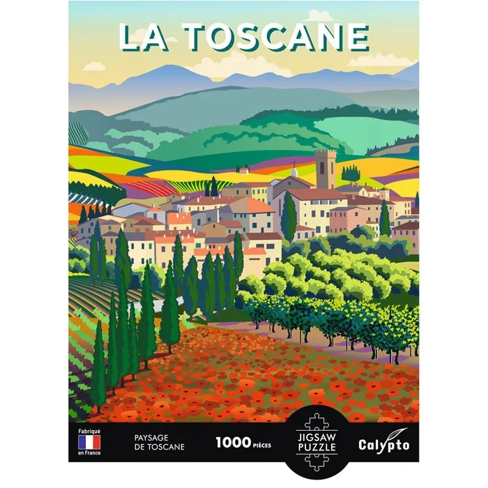 Puzzle Sentosphere Calypto 1000 pièces - Paysage de la Toscane - Toucher soyeux - À partir de 9 ans