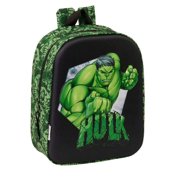 Cartable Hulk Noir Vert 22 x 27 x 10 cm 3D Cartable Hulk Noir Vert 22 x 27 x 10 cm 3D