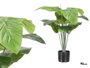 Ibergarden Maceta Planta Hojas Punta Ancha 90 cm Plastique Vert/Negro 9 Feuilles (Set de 4)