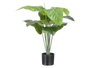 Ibergarden Maceta Planta Hojas Punta Ancha 90 cm Plastique Vert/Negro 9 Feuilles (Set de 4)