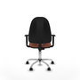 PIQUERAS Y CRESPO Chaise de bureau Algarra marron avec base chromée