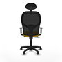 Piqueras y Crespo 1D10RN1 Chaise de Bureau avec Appui-tête Jaune et Noir