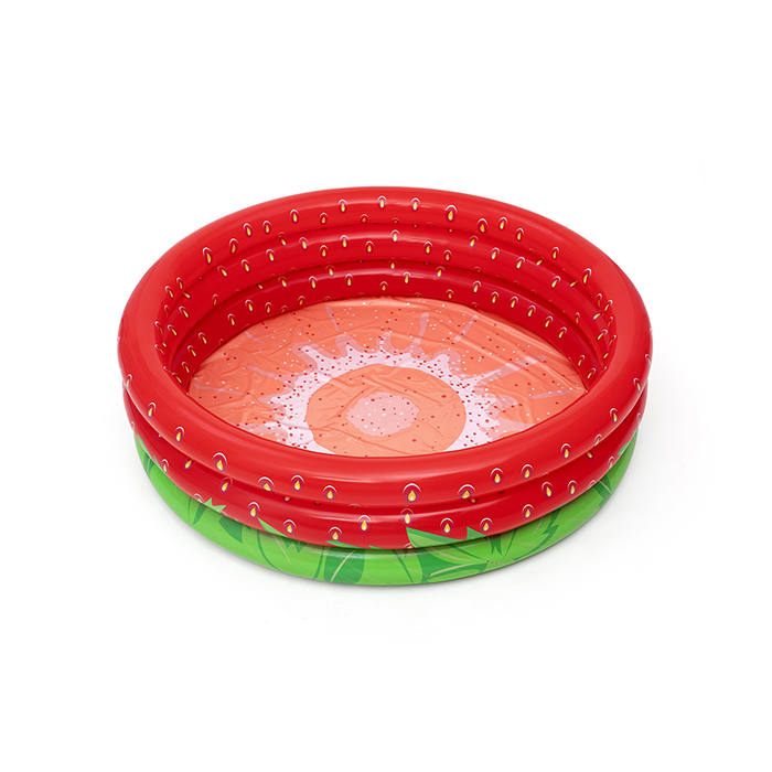 Bestway Piscine Gonflable Enfant 3 Anneaux Fraise 168x38 cm +2 Ans 51145