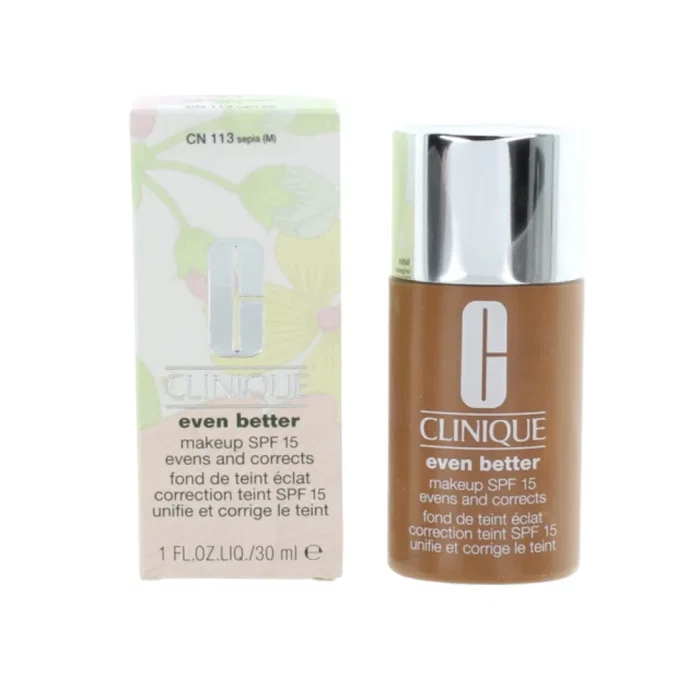 Clinique Even Better Fond de teint liquide Sépia CN 113 Clinique Even Better Fond de teint liquide Sépia CN 113