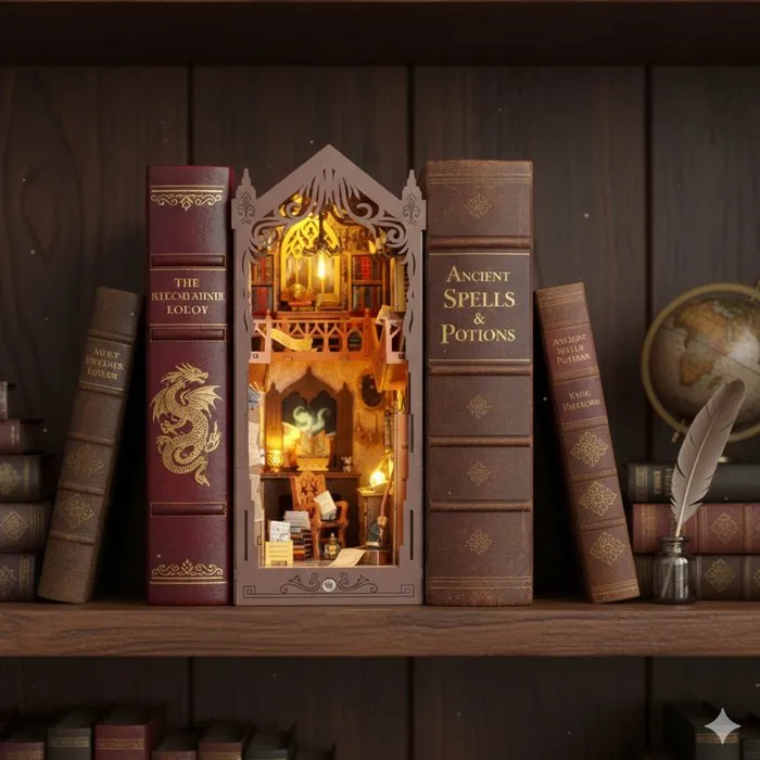 Creanook Kit DIY Maquette 3D Book Nook Serre Livre Librairie Magique à Construire - 11 x 18 x 26 cm