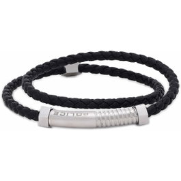 Police Bolt Bracelet en cuir noir 38cm