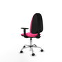 Chaise Algarra Contact permament de base Cuir écologique Rose Structure chromée Accoudoir 1D Sans appui-tête Roulettes pour moquette