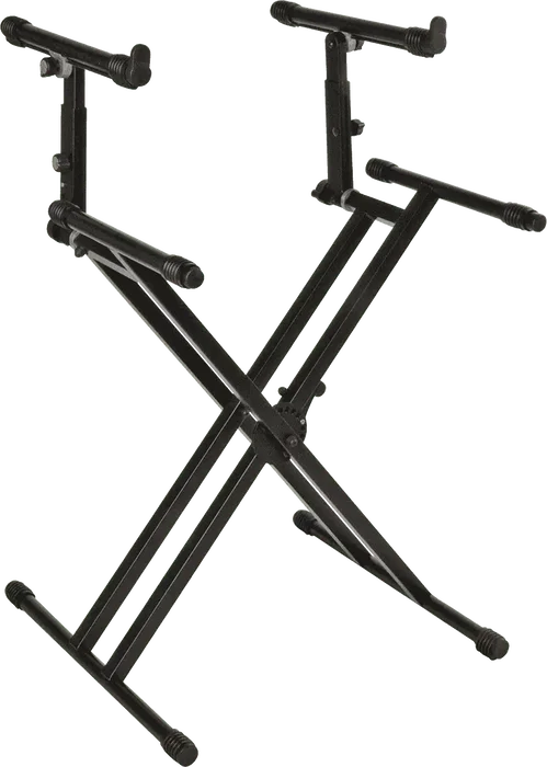 Quiklok Support pour Clavier QL742 Format "X" 2 Niveaux Double Profil Noir Acier Pliable Quiklok Support pour Clavier QL742 Format "X" 2 Niveaux Double Profil Noir Acier Pliable