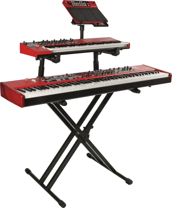 Quiklok Support pour Clavier QL742 Format "X" 2 Niveaux Double Profil Noir Acier Pliable Quiklok Support pour Clavier QL742 Format "X" 2 Niveaux Double Profil Noir Acier Pliable