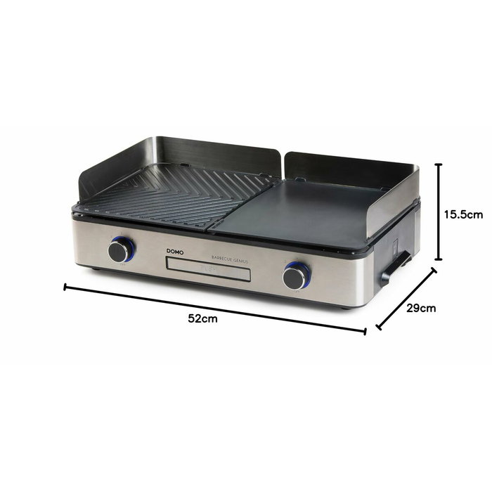 Domo Grill de table barbecue Genius DO9259G - 2 zones de cuisson - 2400 W