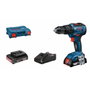 Bosch Professional GSB 18V-55 Perceuse-Visseuse à Percussion 55 Nm avec 2 Batteries 2.0Ah et Chargeur GAL 18V-40