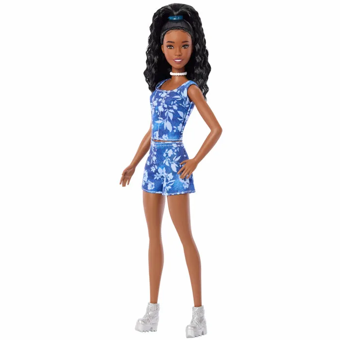 Mattel Barbie Fashionistas - Short et Haut à Fleurs - Cheveux noirs