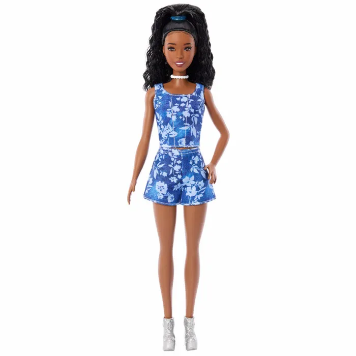 Mattel Barbie Fashionistas - Short et Haut à Fleurs - Cheveux noirs