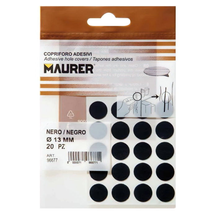 MAURER Cache-vis adhésifs noir (blister 20 unités)