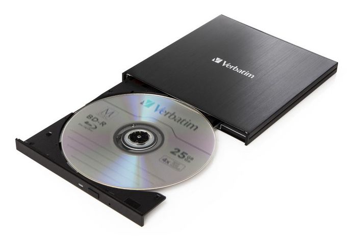 Verbatim Graveur Externe Blu-ray Ultra HD 4K Slimline avec Connexion USB 3.1 Gen 1 et USB-C