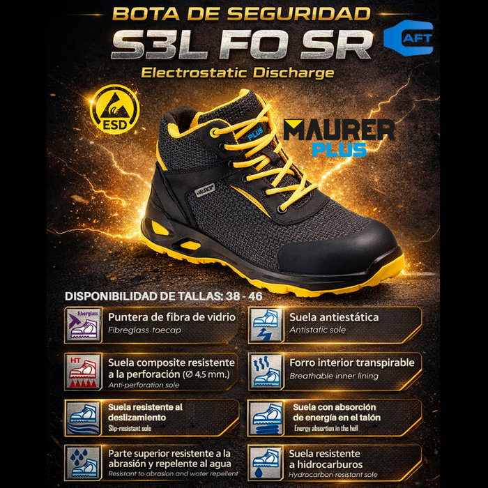 MAURER Bota de seguridad Amerina S3, taille 41 MAURER Bota de seguridad Amerina S3, taille 41