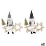 DKD Home Decor Étoile de Noël en Polyester et MDF (2 Unités)