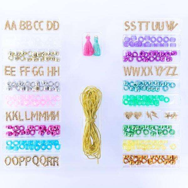 Nice Set Perlas Precious Gold - Kit de perles pour créer ses propres bracelets - Âge recommandé 6 ans - 33x24x3 cm