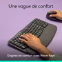 Logitech Wave Keys - Clavier sans fil ergonomique AZERTY Blanc