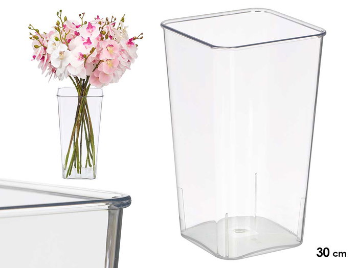 GIFTDECOR Vase Carré en Acrylique Transparent GIFTDECOR Vase Carré en Acrylique Transparent