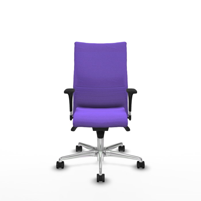Piqueras Y Crespo Silla Albacete confidente, mécanisme Sincro, tissu Lila, base aluminium Piqueras Y Crespo Silla Albacete confidente, mécanisme Sincro, tissu Lila, base aluminium
