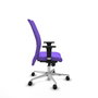 Piqueras Y Crespo Silla Albacete confidente, mécanisme Sincro, tissu Lila, base aluminium