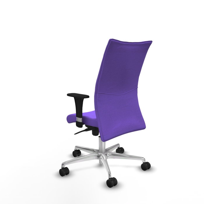 Piqueras Y Crespo Silla Albacete confidente, mécanisme Sincro, tissu Lila, base aluminium Piqueras Y Crespo Silla Albacete confidente, mécanisme Sincro, tissu Lila, base aluminium