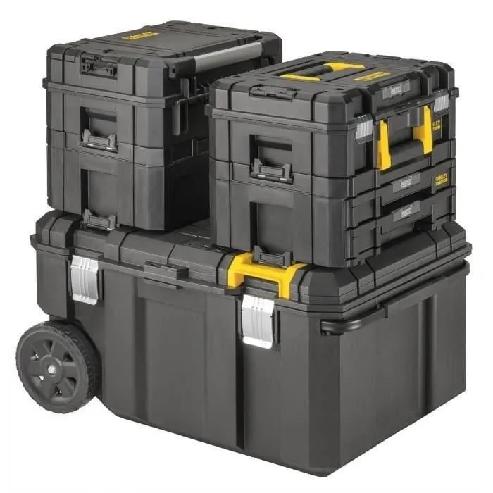 Stanley FMST17870-1 Coffre de chantier étanche 113 L PRO-STACK, IP54, rangement modulaire avec couvercle 2 parties, clips latéraux Stanley FMST17870-1 Coffre de chantier étanche 113 L PRO-STACK, IP54, rangement modulaire avec couvercle 2 parties, clips latéraux