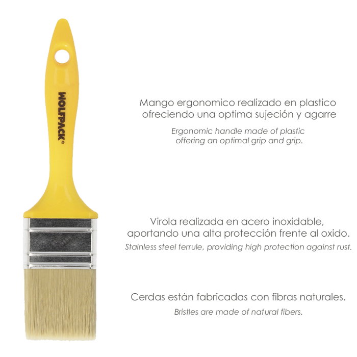WOLFPACK LINEA PROFESIONAL Pinceau Professionnel à Poils Blancs 40 mm WOLFPACK LINEA PROFESIONAL Pinceau Professionnel à Poils Blancs 40 mm